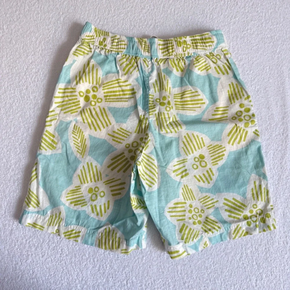Hanna Andersson Shorts Boys Size 10 Blue Green Floral Tropical Summer Beach Boho